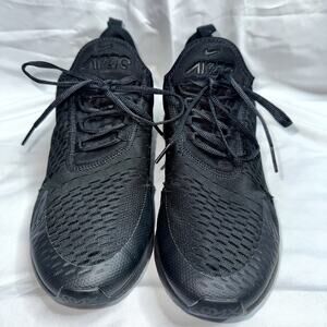 Nike Air Max 270 Mens Size 10.5 Low Triple Black AH8050-005 Athletic Sneakers